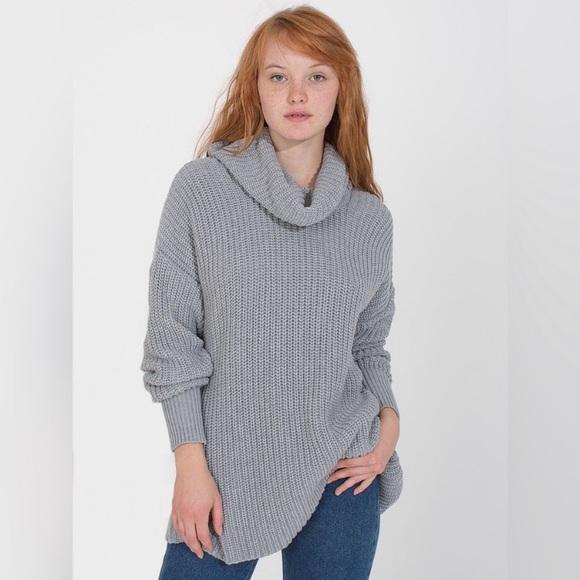 American Apparel Black Oversized Unisex Fisherman Sweater - One Size - Picture 6 of 6